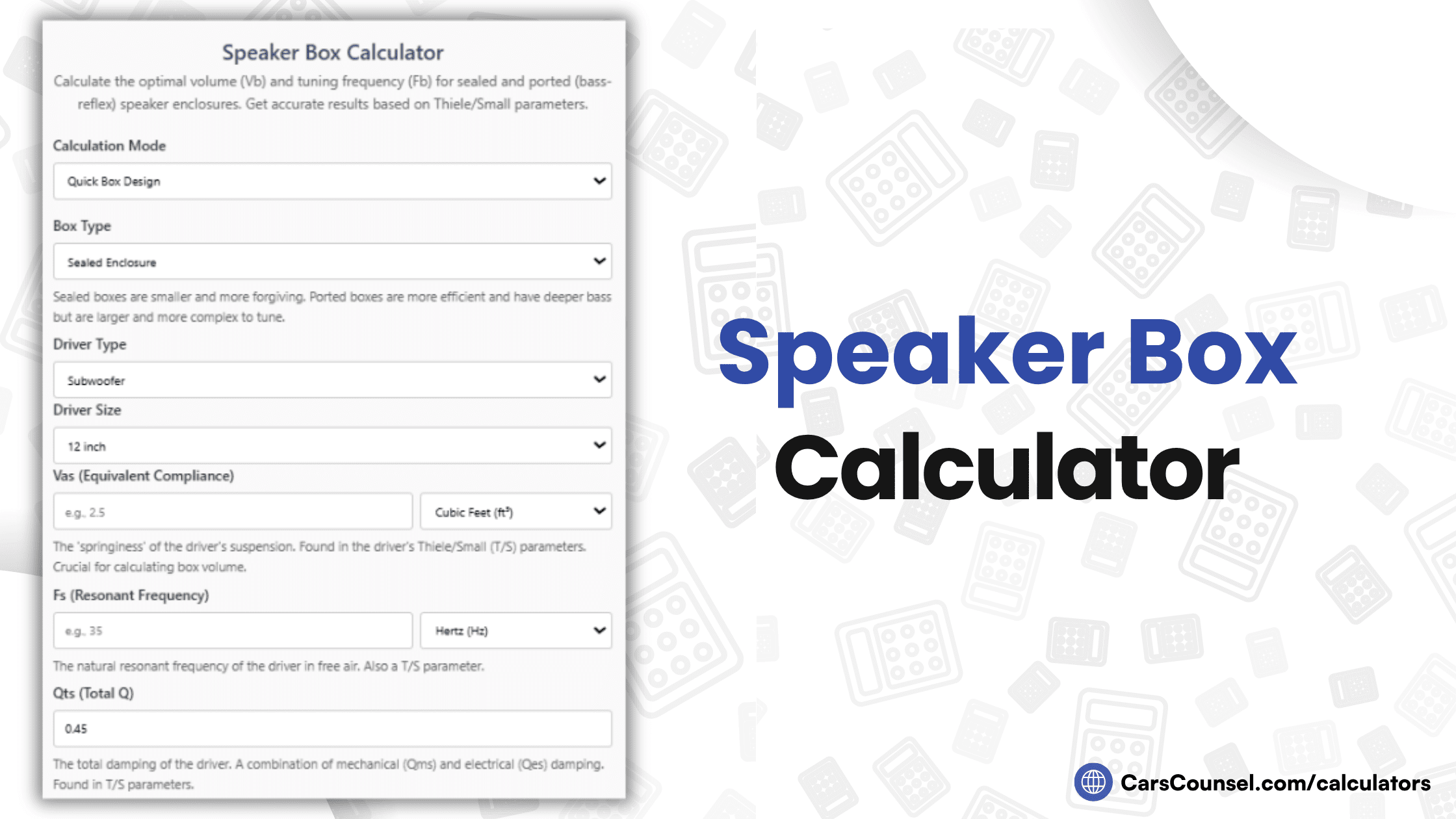 Speaker Box Calculator