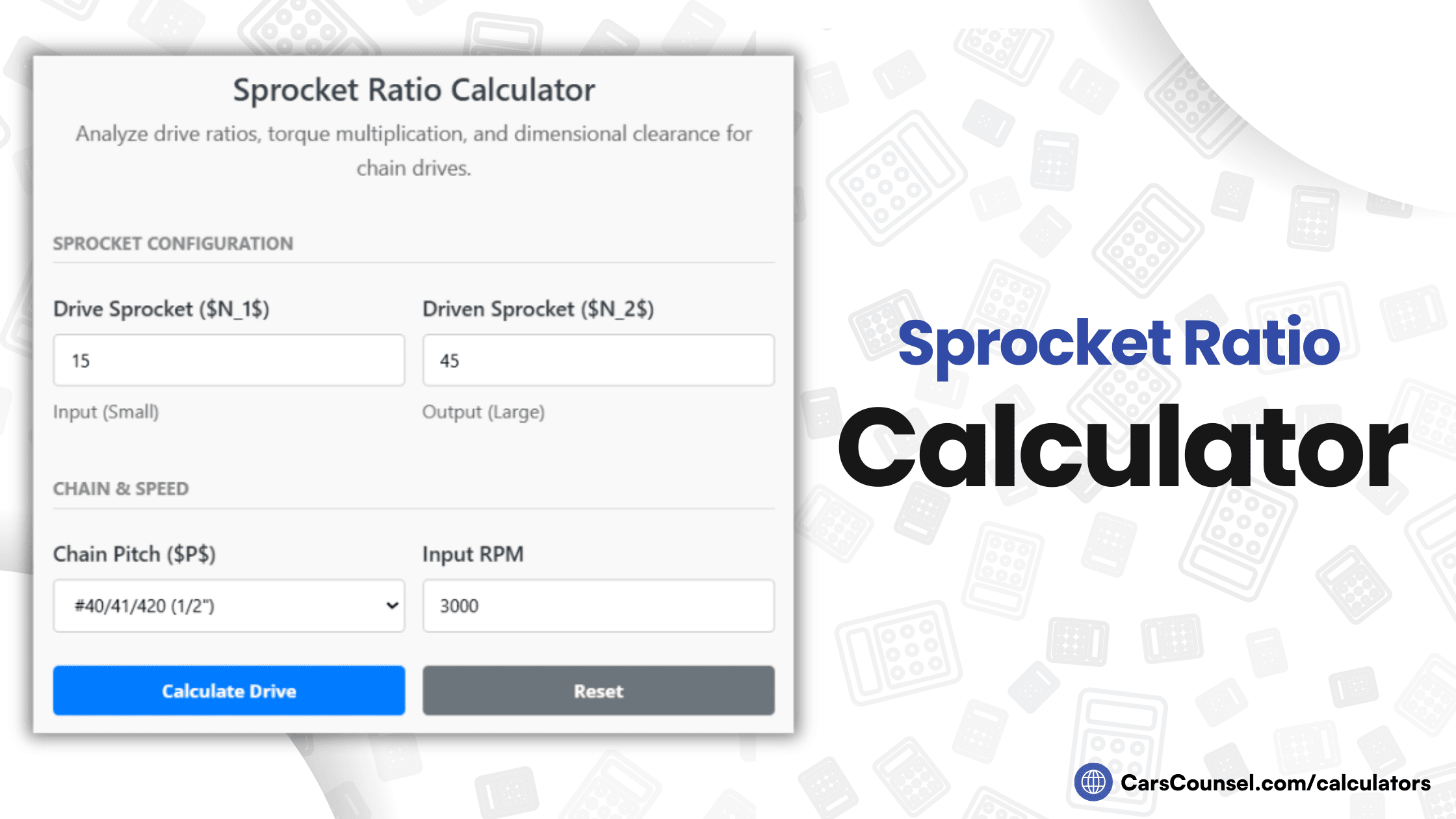 Sprocket Ratio Calculator