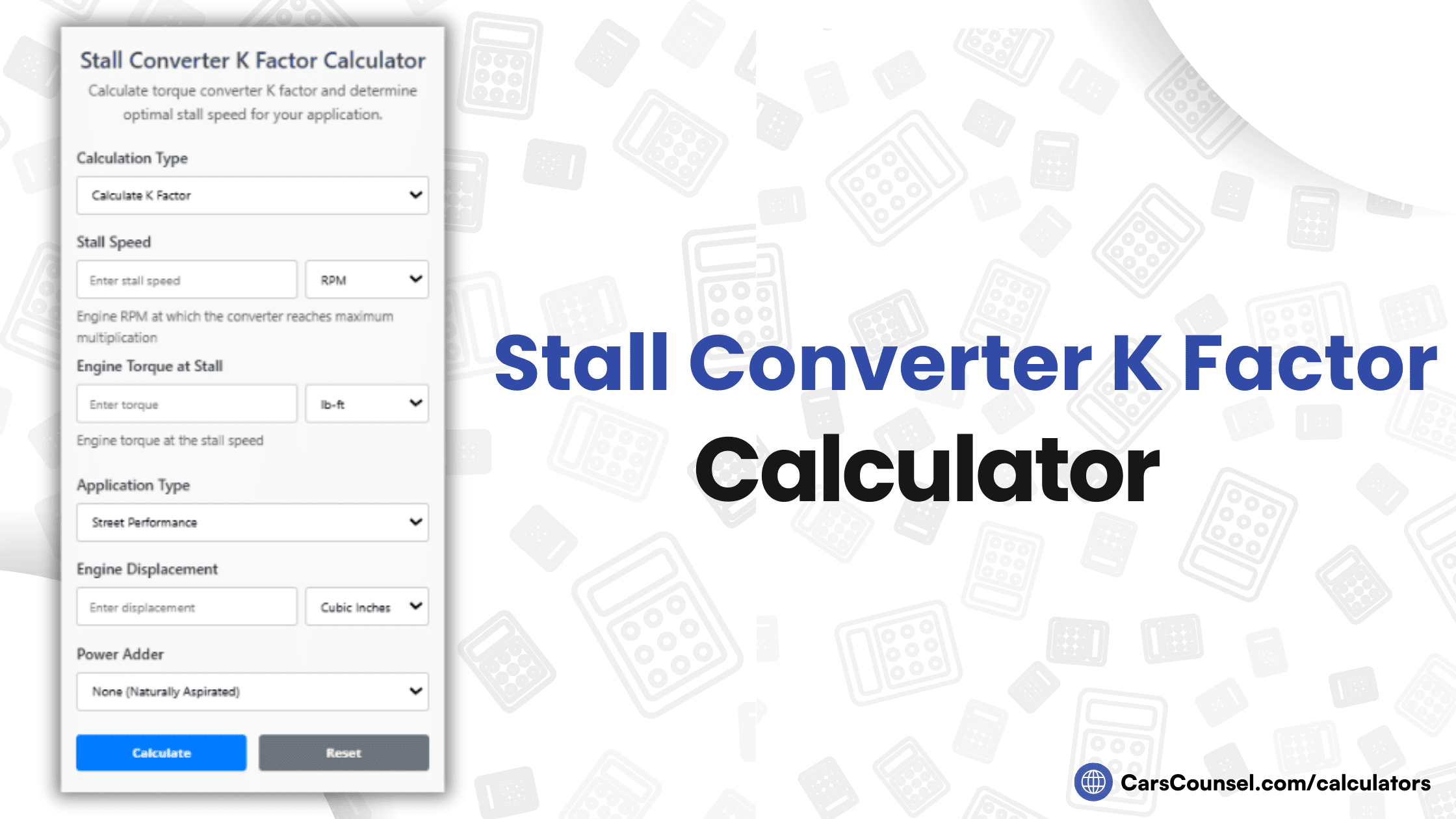 Stall Converter K Factor Calculator