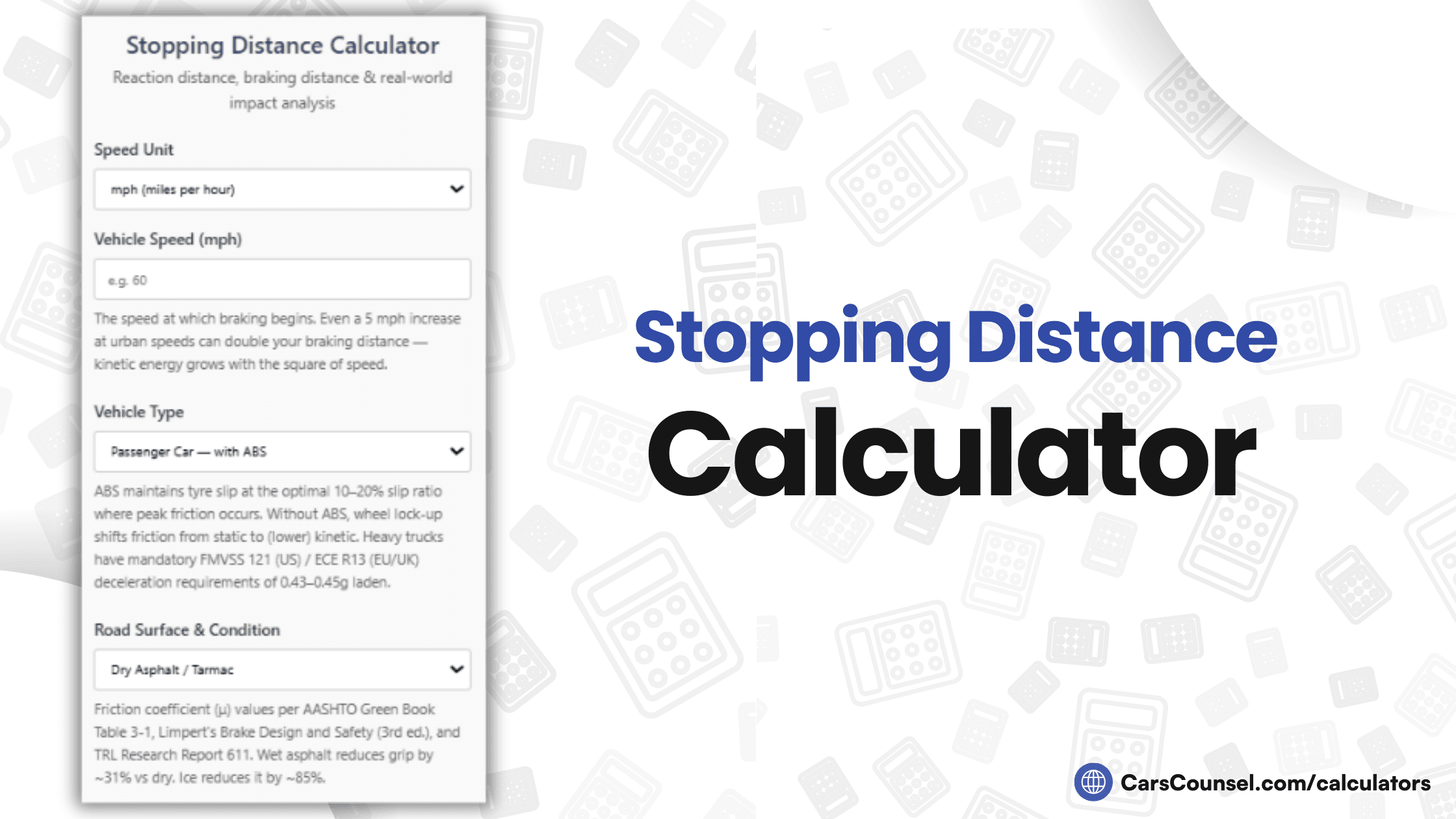 Stopping Distance Calculator