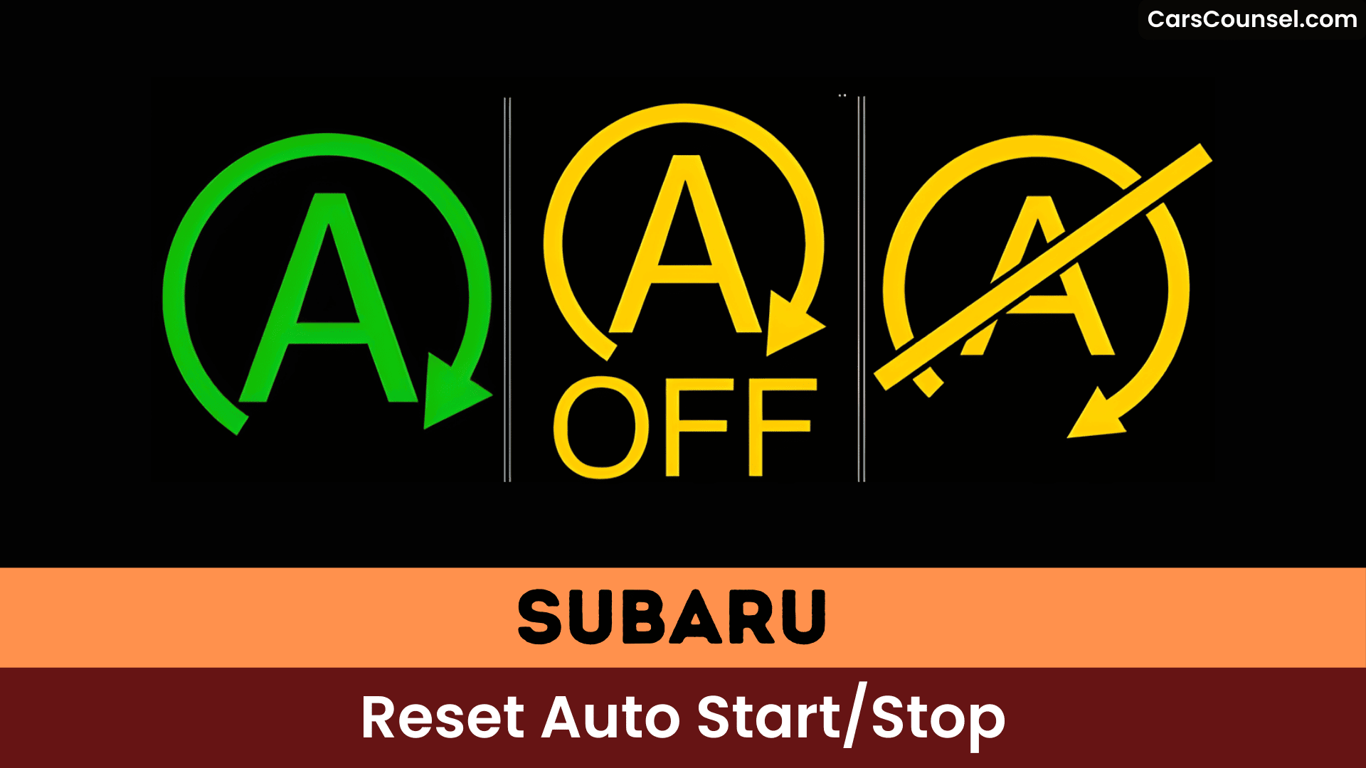 Subaru Reset Auto Start Stop