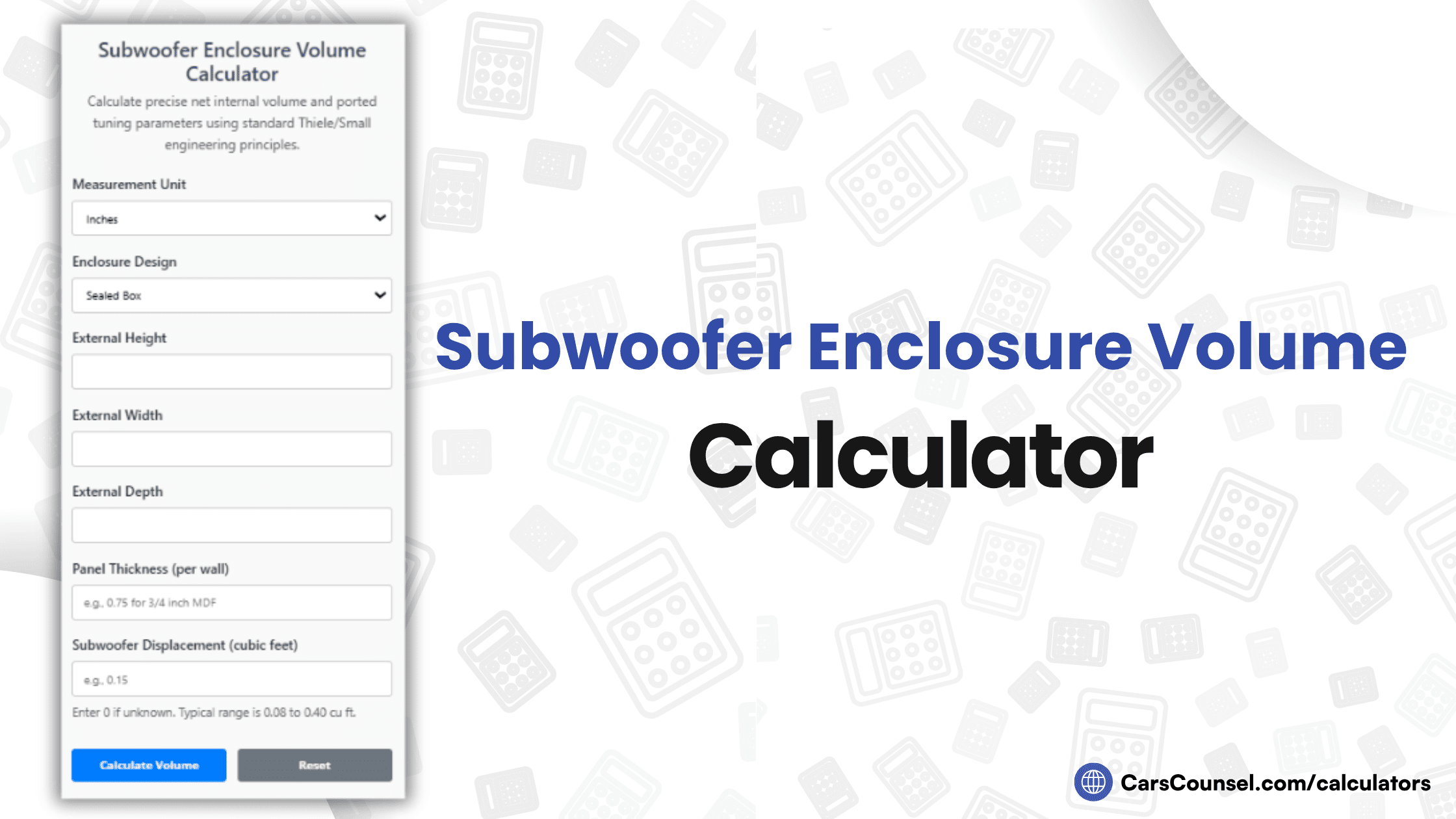 Subwoofer Enclosure Volume Calculator