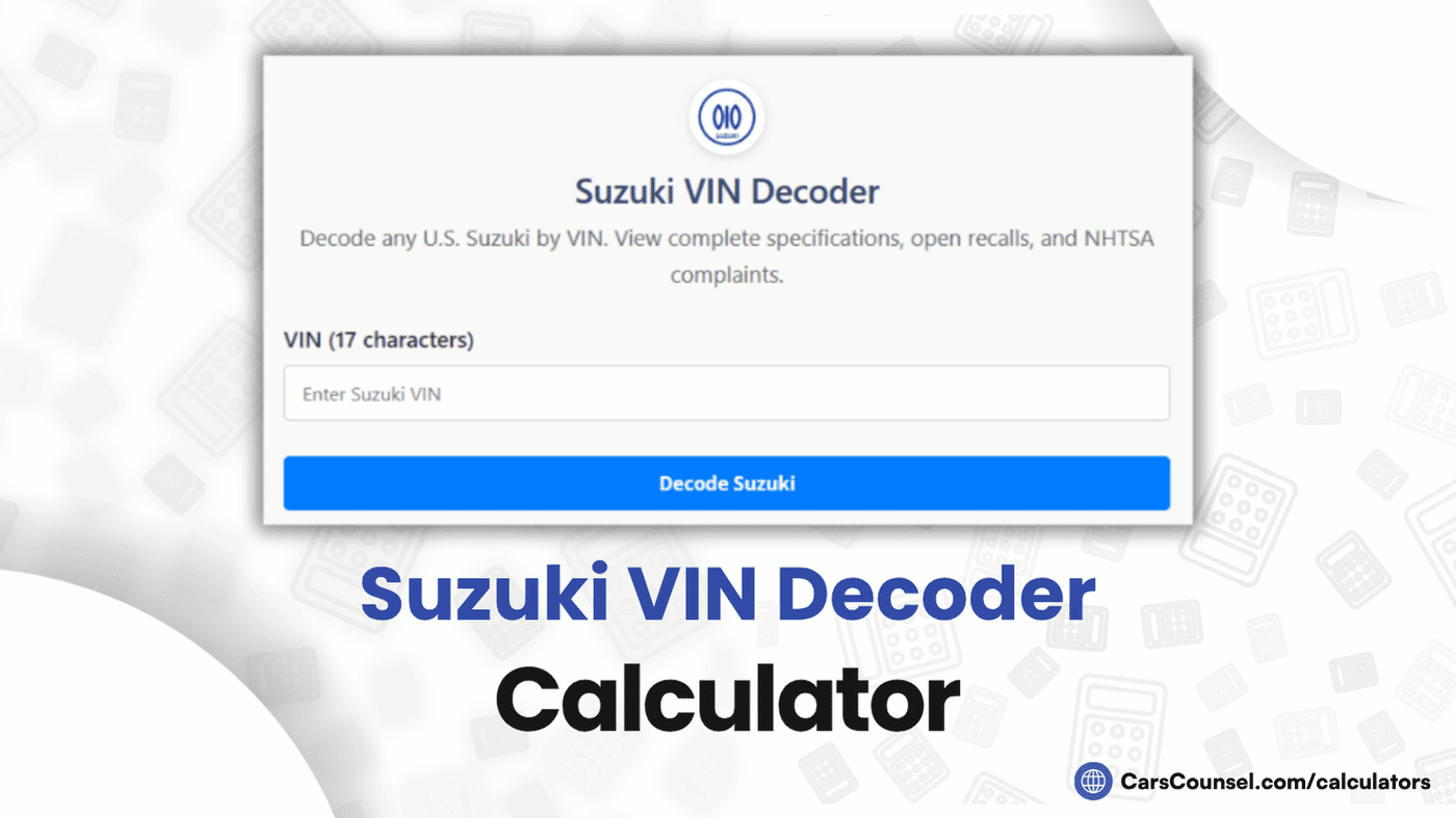 Suzuki VIN Decoder