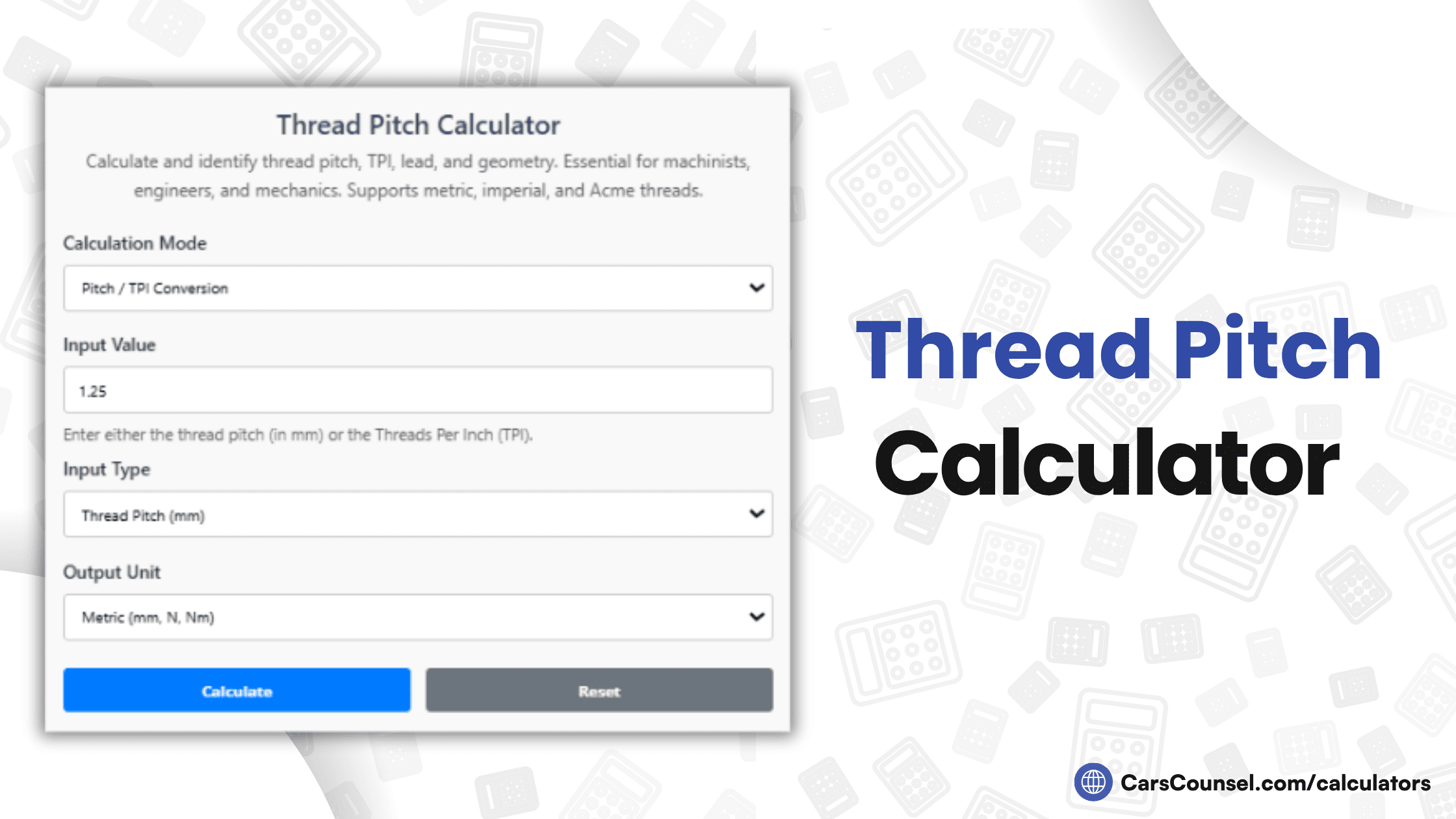 Thread Pitch Calculator