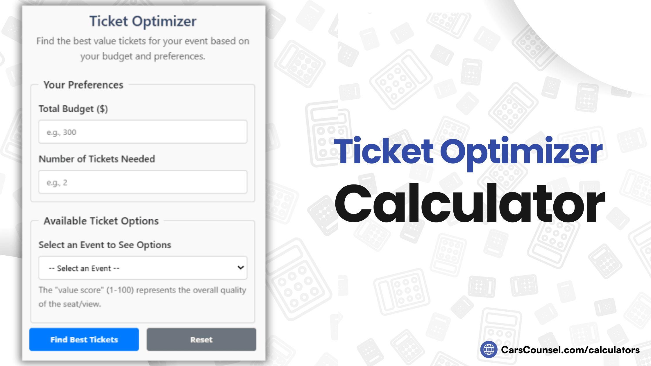 Ticket Optimizer Calculator