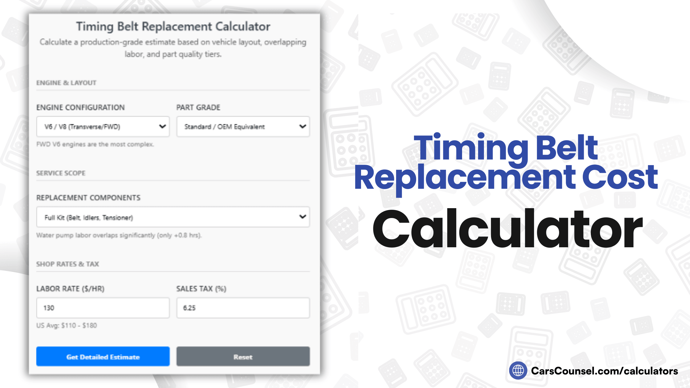 Timing Belt Replacement Cost Calculator