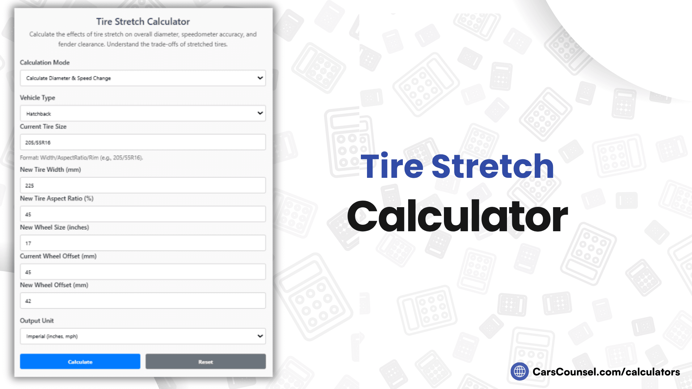 Tire Stretch Calculator