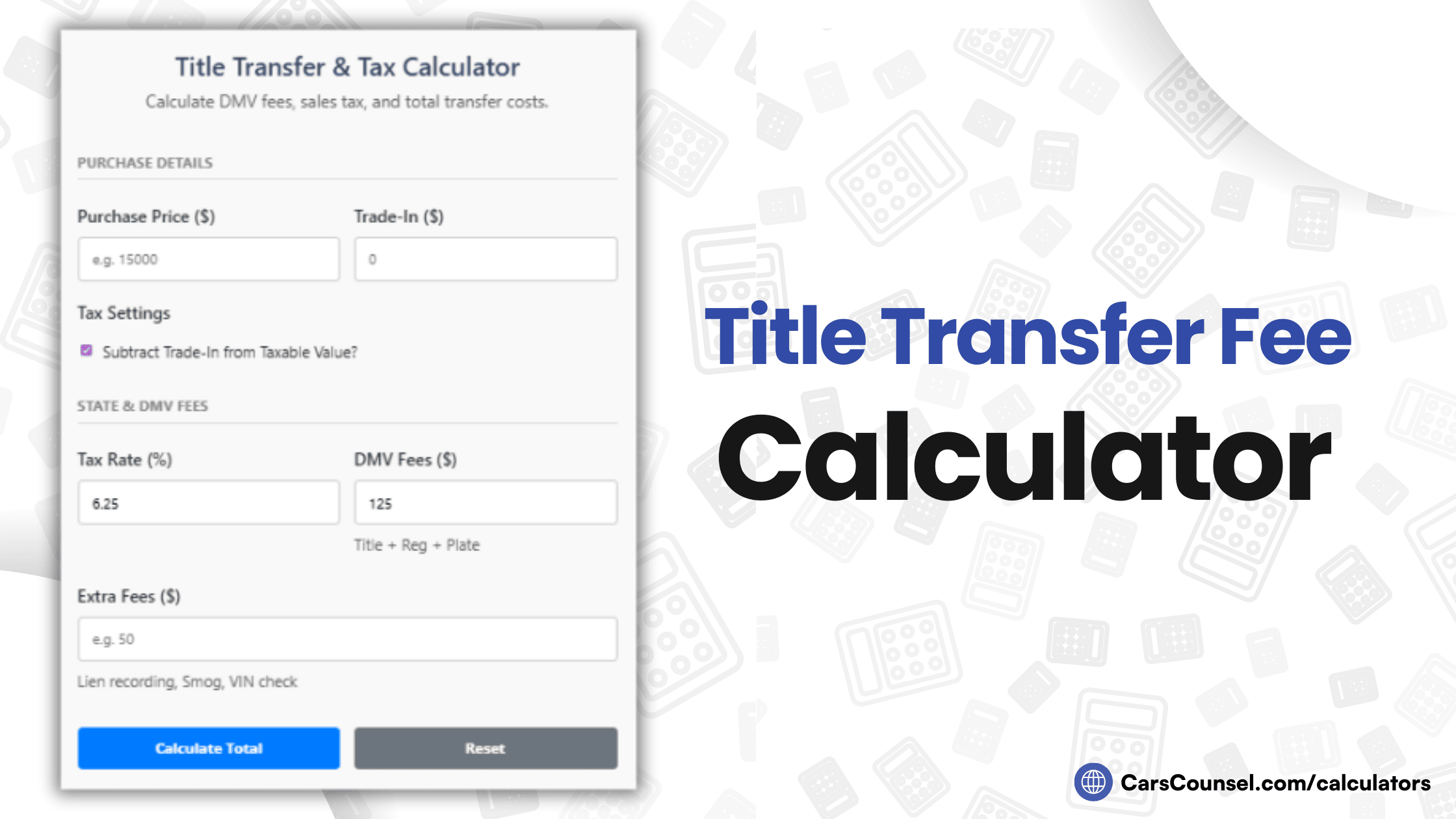 Title Transfer Fee Calculator