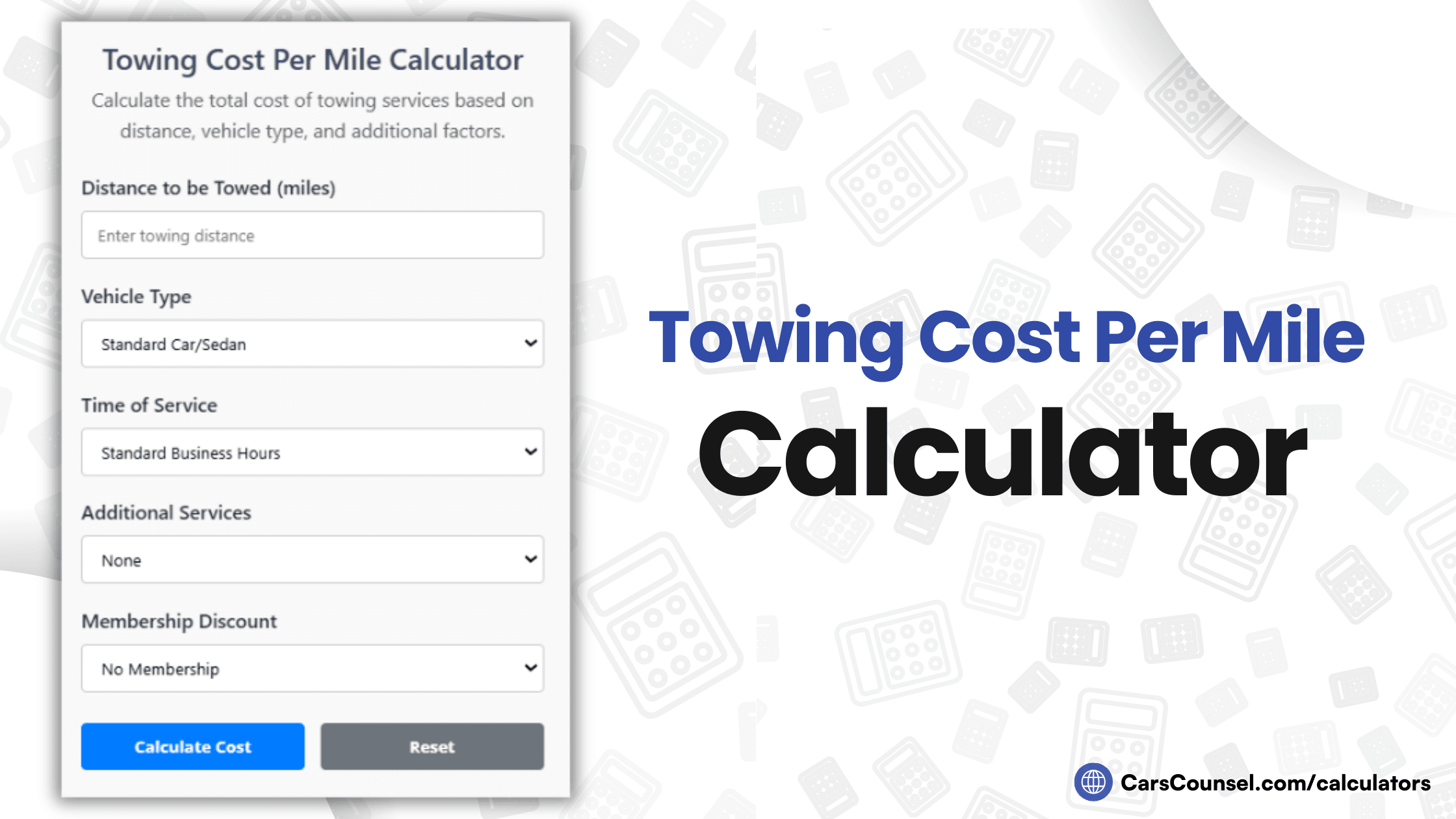 Towing Cost Per Mile Calculator