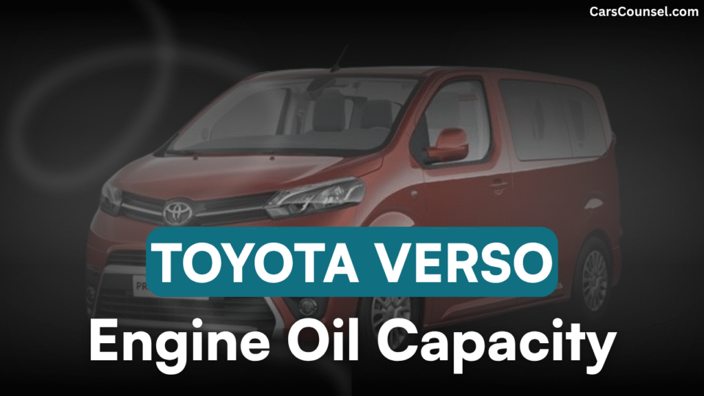 Toyota Verso Engine Oil Capacity