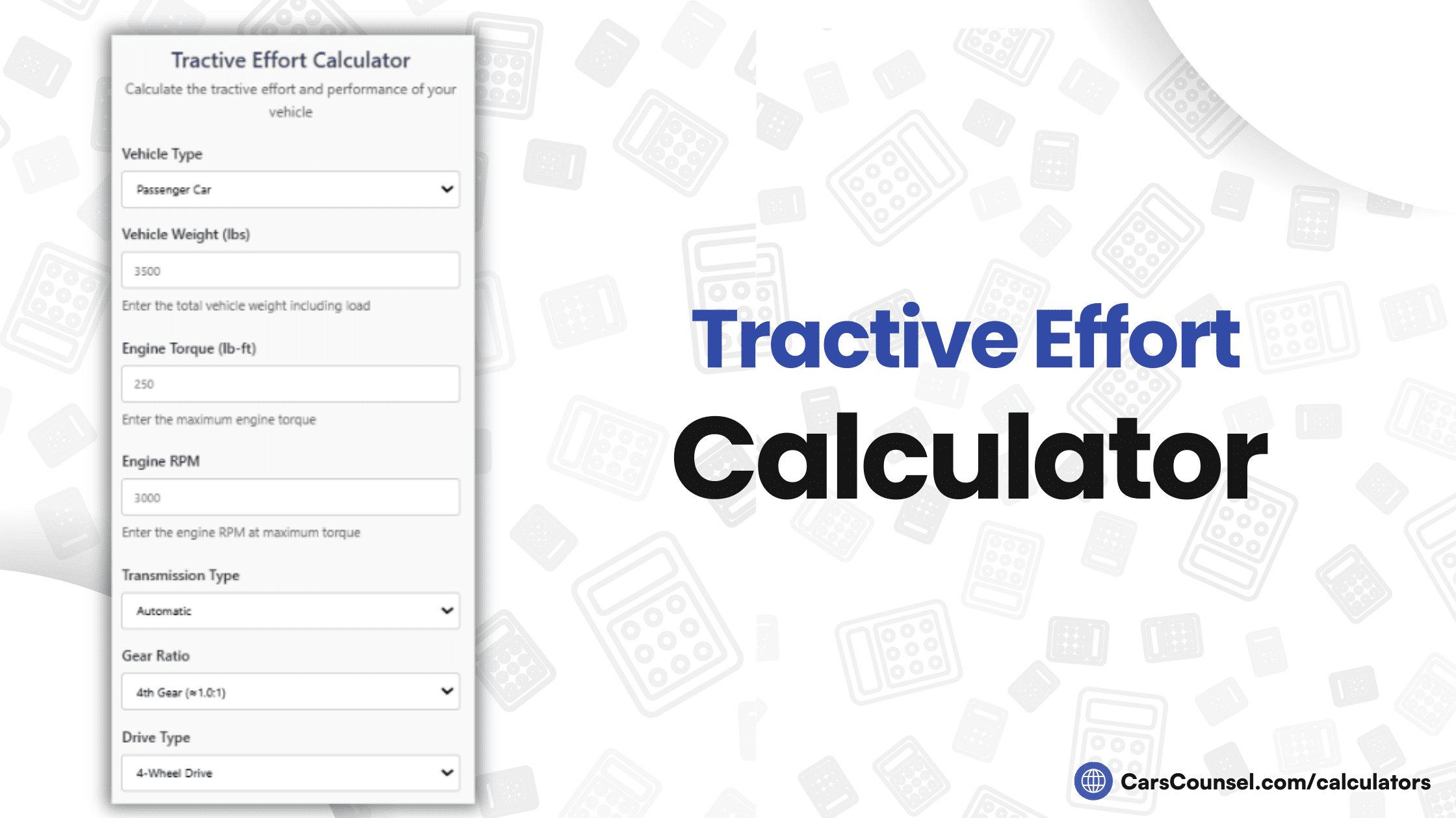 Tractive Effort Calculator