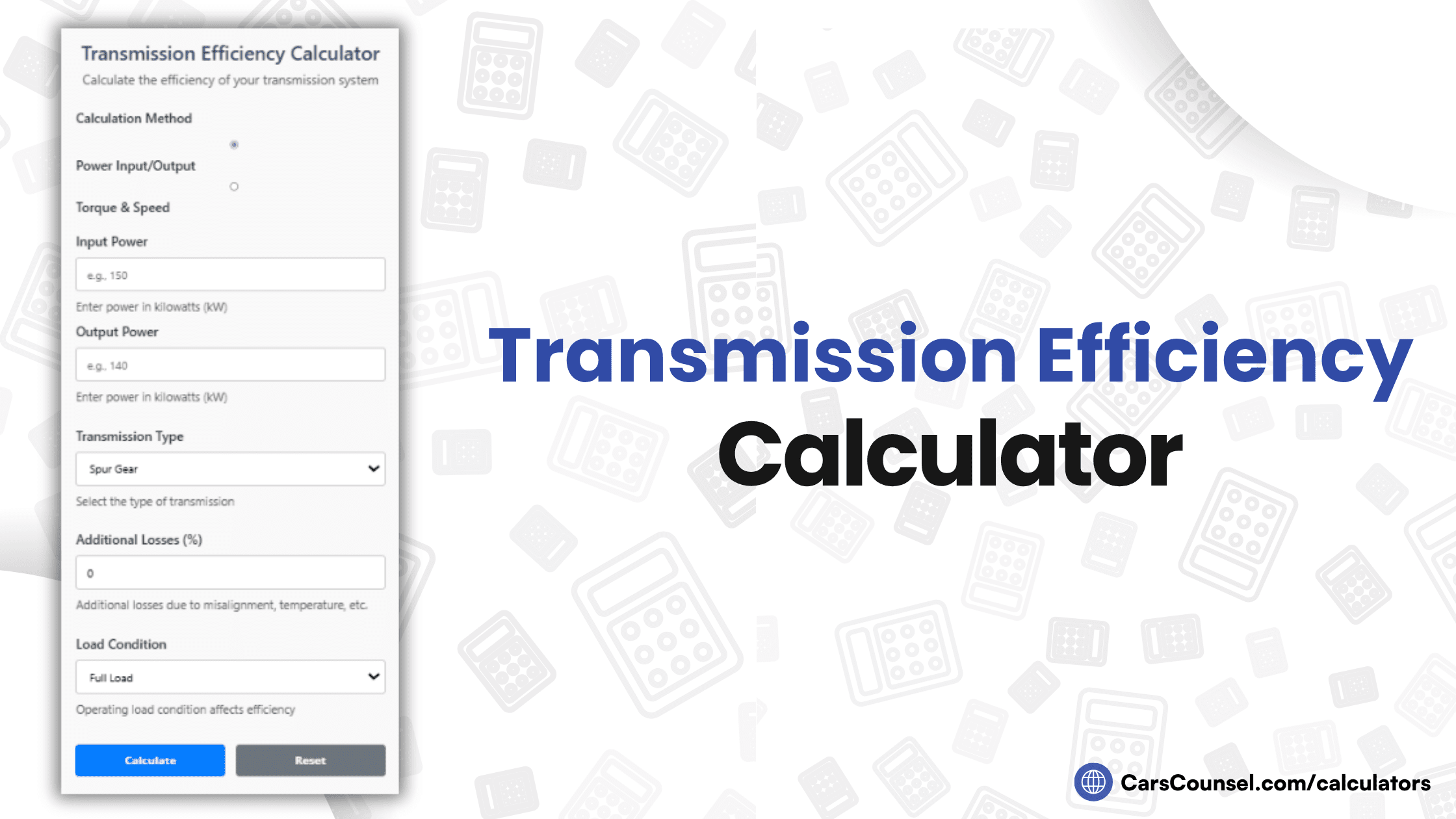 Transmission Efficiency Calculator