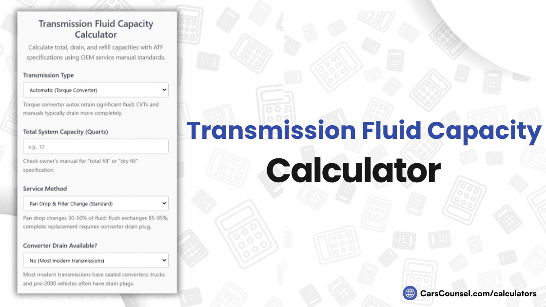 Transmission Fluid Capacity Calculator