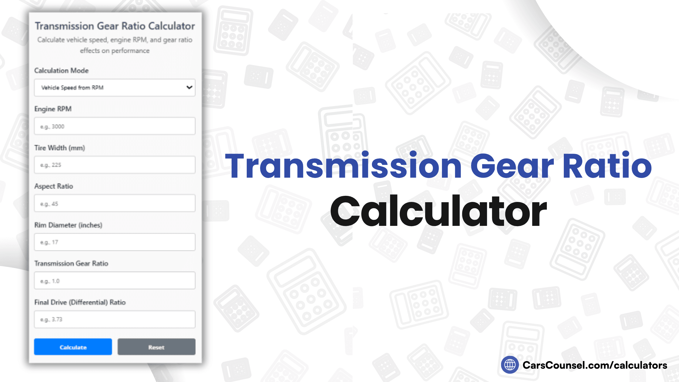 Transmission Gear Ratio Calculator