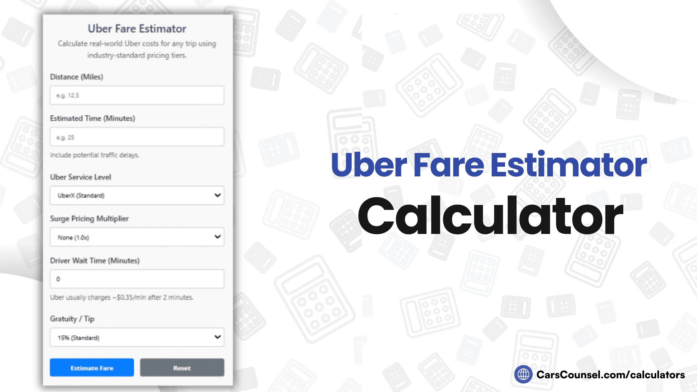 Uber Fare Estimator Calculator