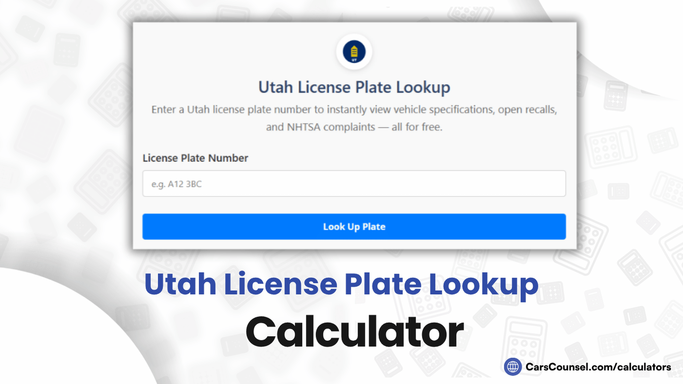 Utah License Plate Lookup