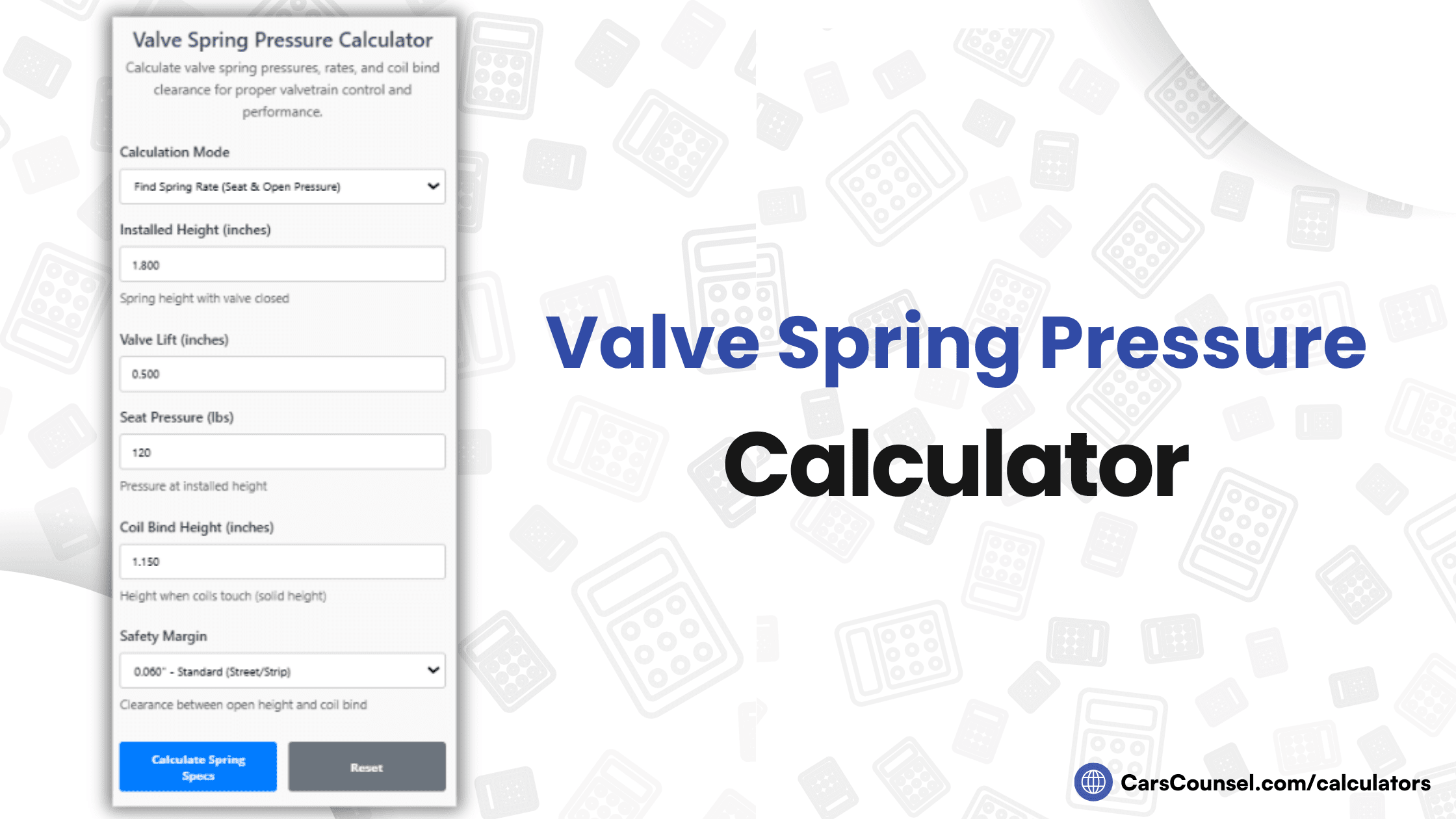 Valve Spring Pressure Calculator