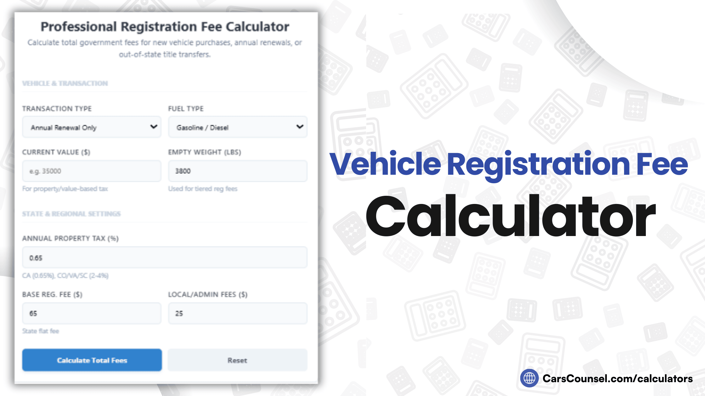 Vehicle Registration Fee Calculator