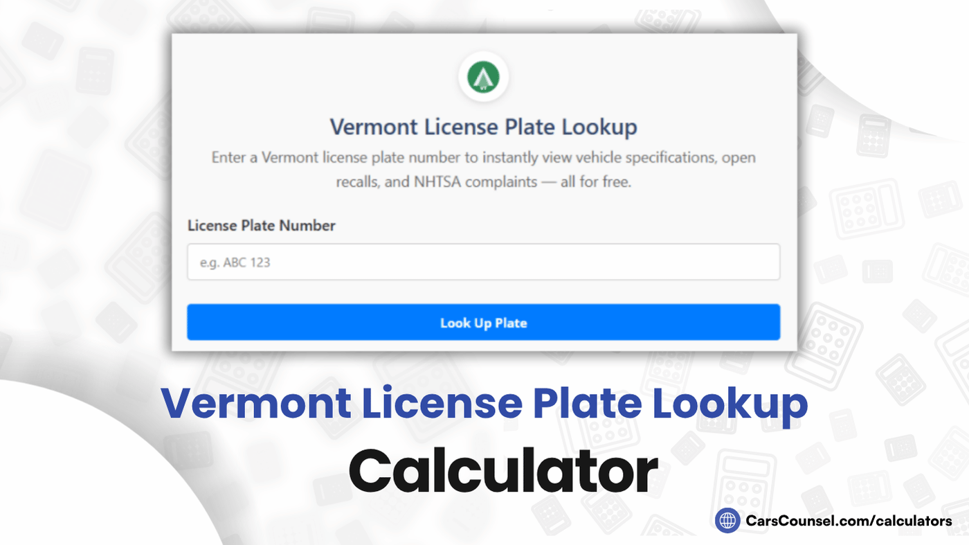 Vermont License Plate Lookup
