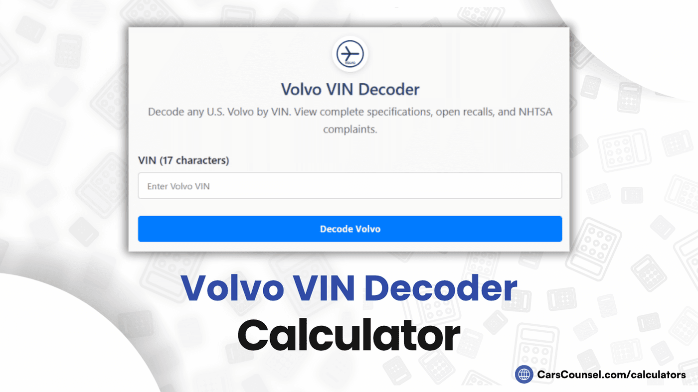Volvo VIN Decoder Calculator