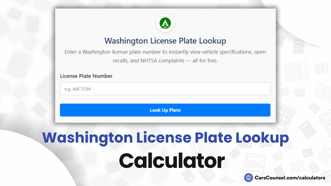Washington License Plate Lookup