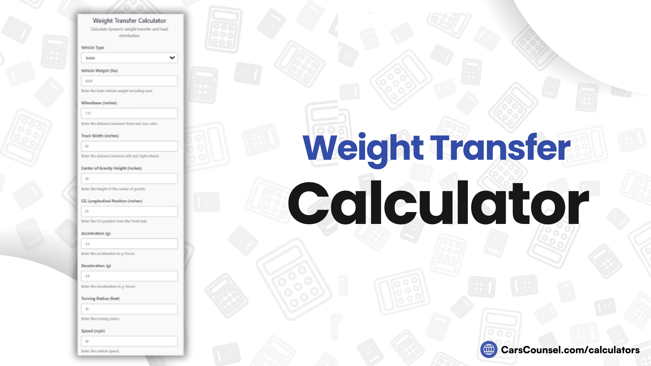 Weight Transfer Calculator