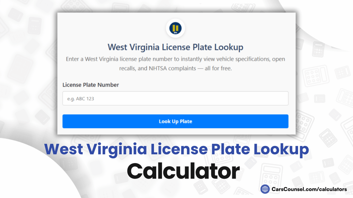 West Virginia License Plate Lookup