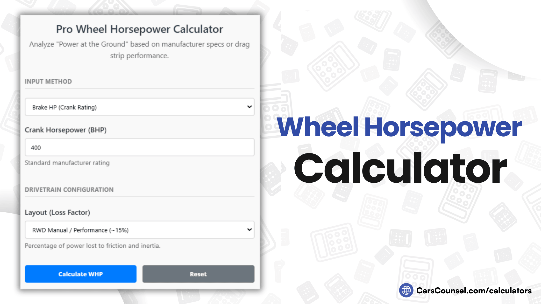 Wheel Horsepower Calculator