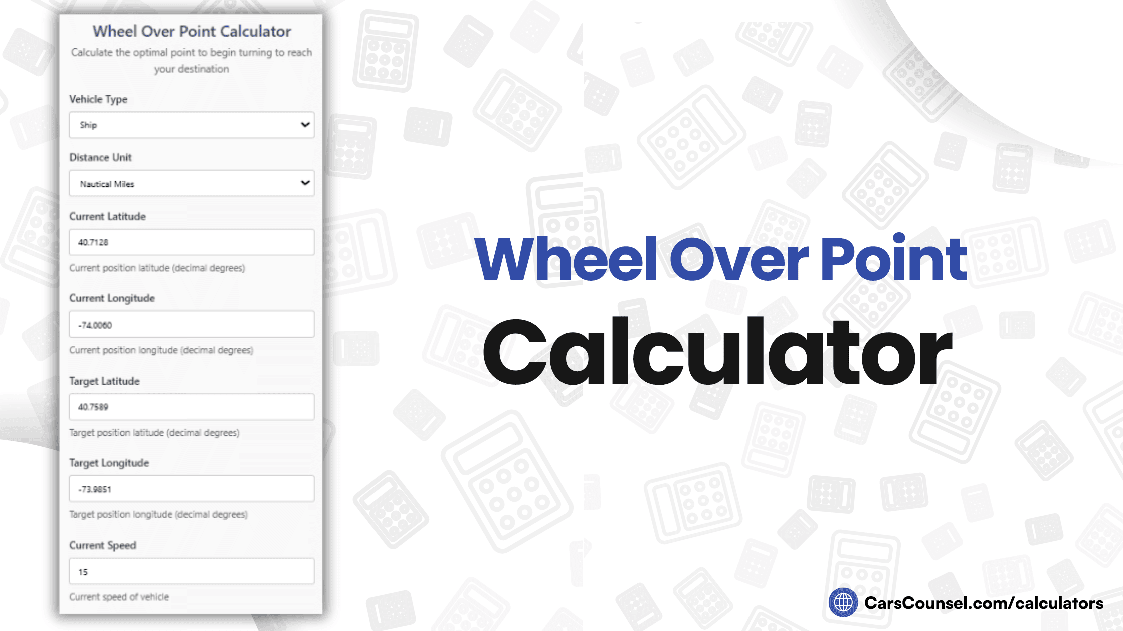 Wheel Over Point Calculator