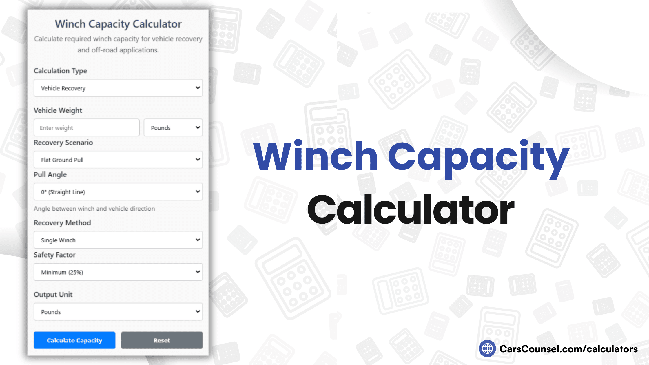 Winch Capacity Calculator