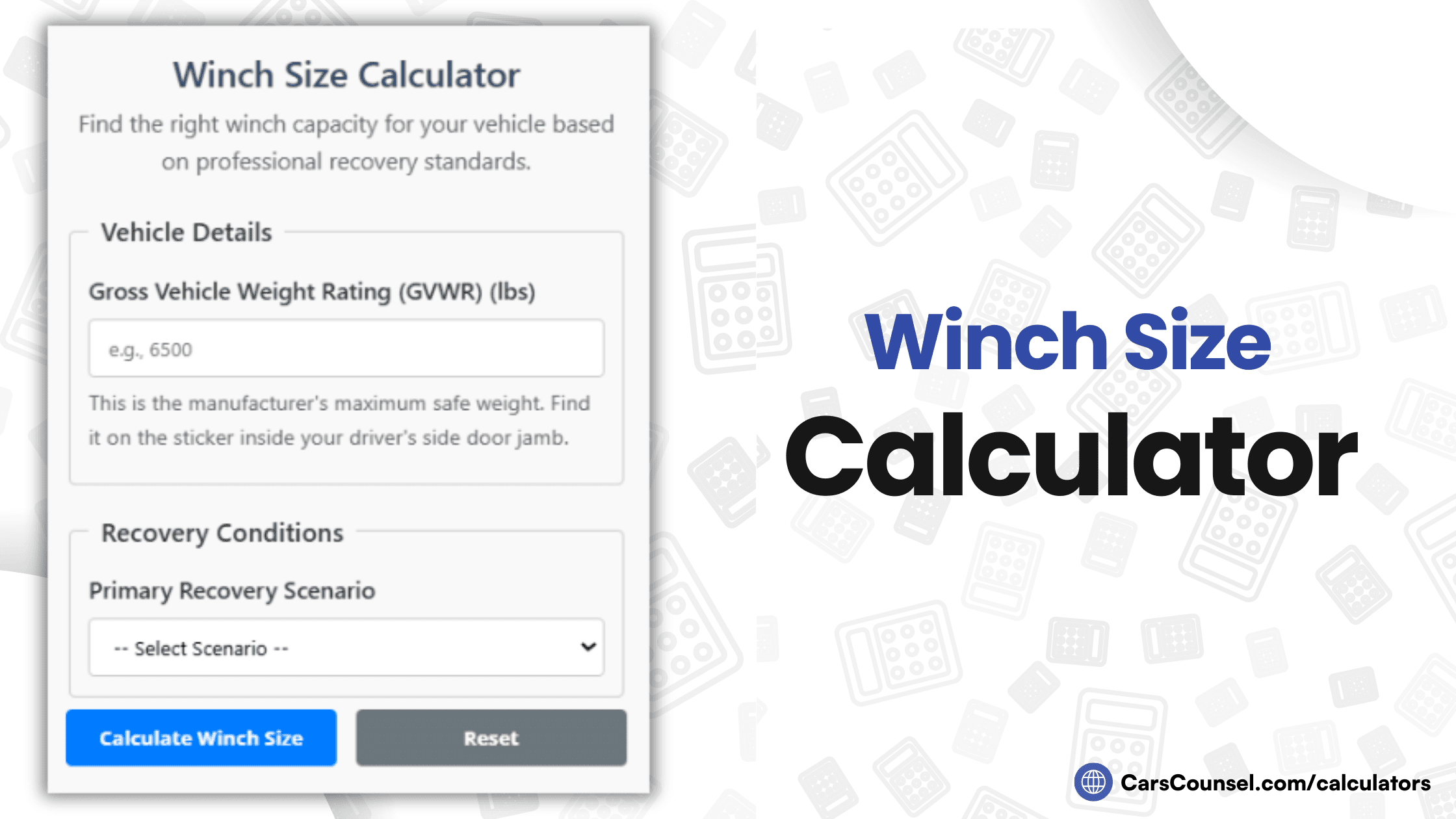 Winch Size Calculator
