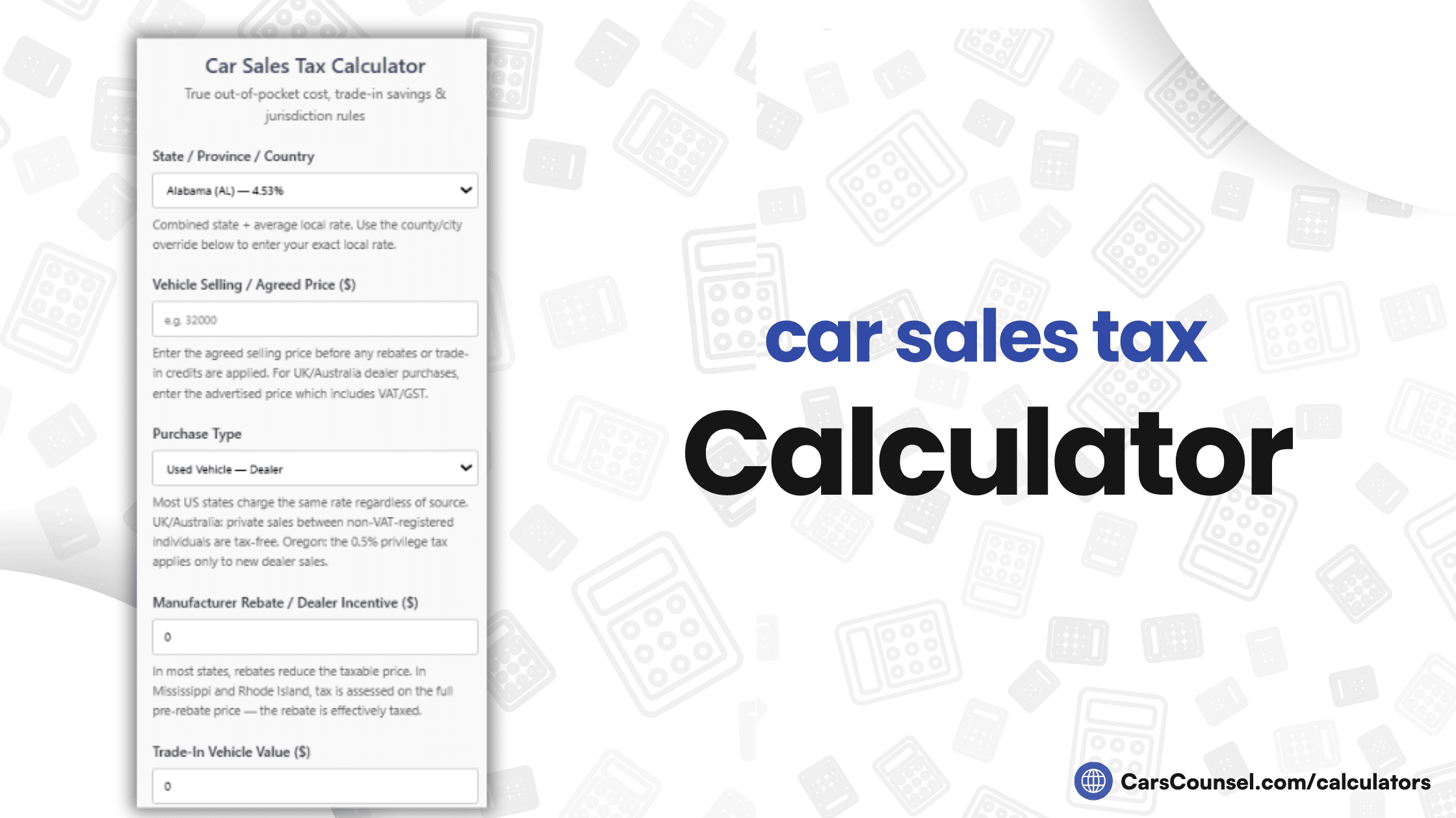 Car Sales Tax Calculator