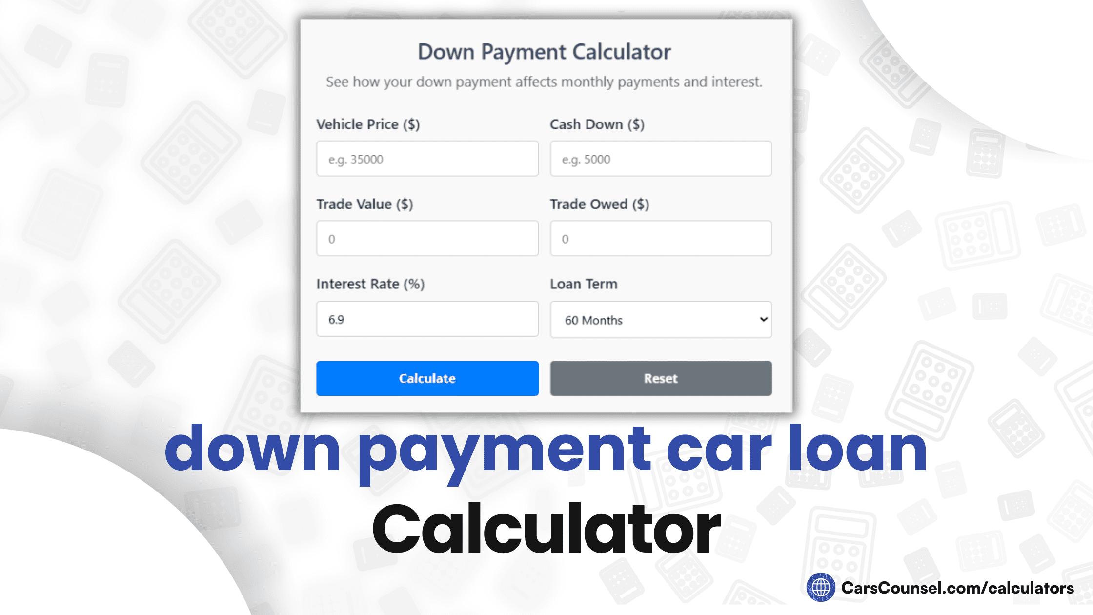 Down Payment Car Loan Calculator
